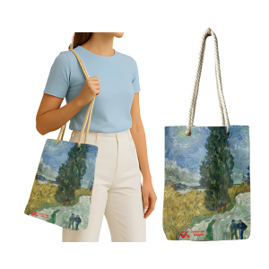 Yıldızlı gökyüzünün altında selvi yolu - Vincent Willem Van Gogh