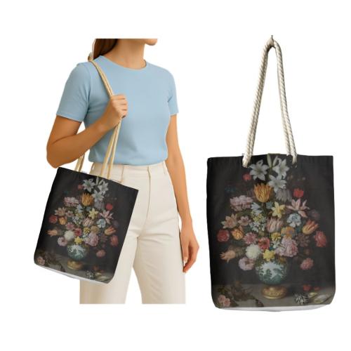 Çiçeklerden Natürmort - Ambrosius Bosschaert (Bez Çanta 35*40)